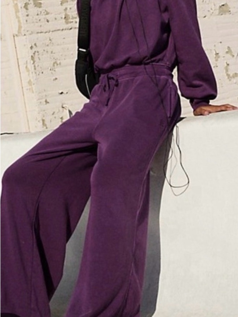 Free people movement one to beat onsie wide leg jumpsuit - Purple